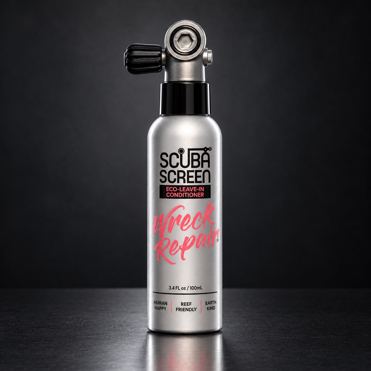 Wreck Repair leave-in conditioner on a dark studio background
